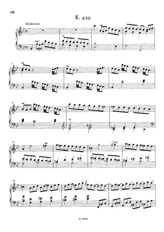 Partitura da música Keyboard Sonata In Bb Major K.439