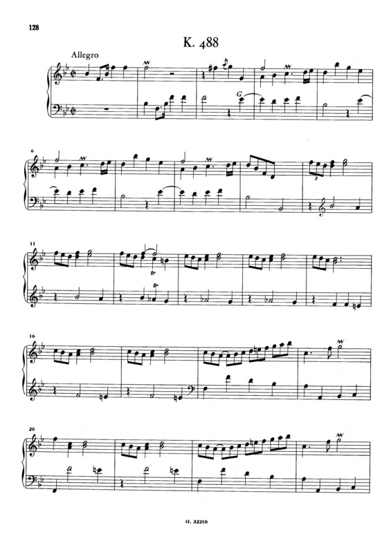 Partitura da música Keyboard Sonata In Bb Major K.488
