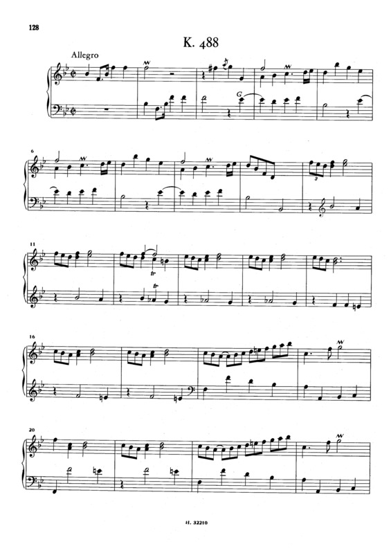 Partitura da música Keyboard Sonata In Bb Major K.488