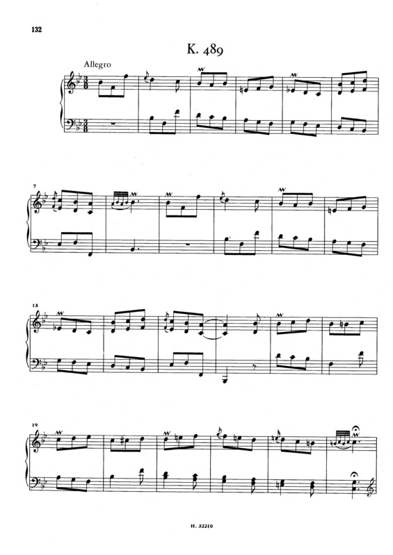 Partitura da música Keyboard Sonata In Bb Major K.489
