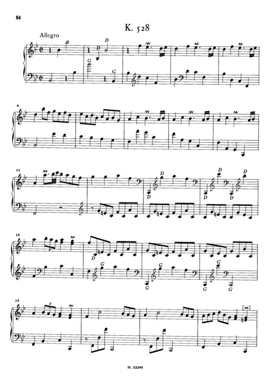 Partitura da música Keyboard Sonata In Bb Major K.528