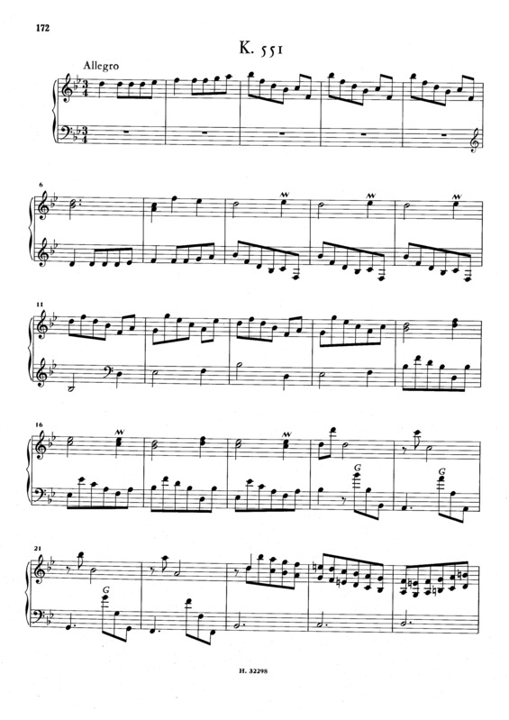 Partitura da música Keyboard Sonata In Bb Major K.551