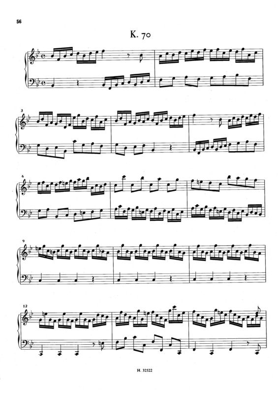 Partitura da música Keyboard Sonata In Bb Major K.70