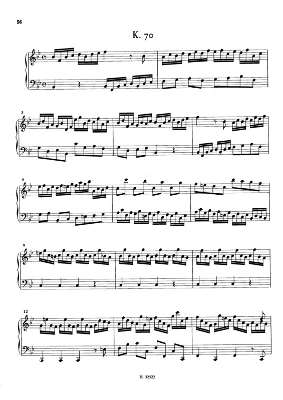Partitura da música Keyboard Sonata In Bb Major K.70