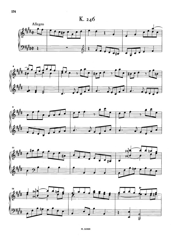 Partitura da música Keyboard Sonata In C# Minor K.246