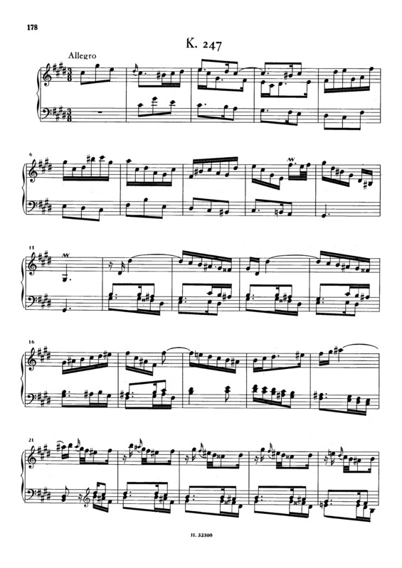 Partitura da música Keyboard Sonata In C# Minor K.247