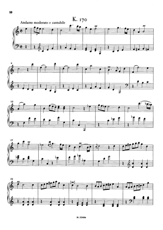 Partitura da música Keyboard Sonata In C Major K.170
