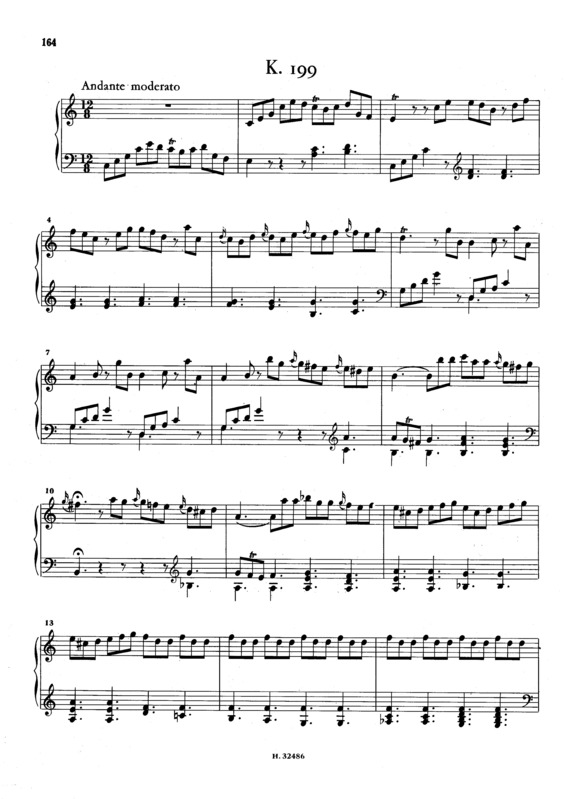 Partitura da música Keyboard Sonata In C Major K.199