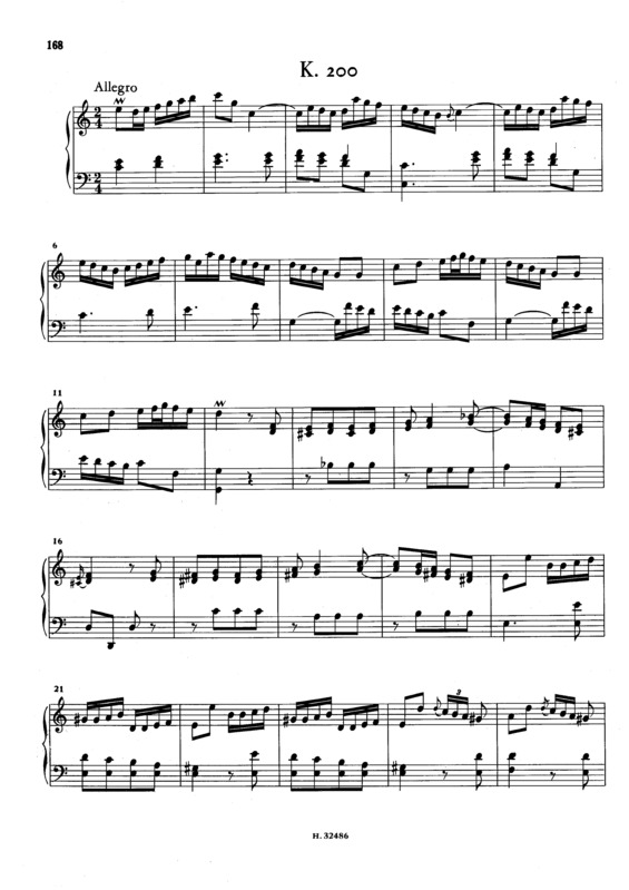 Partitura da música Keyboard Sonata In C Major K.200
