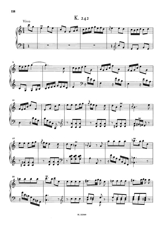 Partitura da música Keyboard Sonata In C Major K.242
