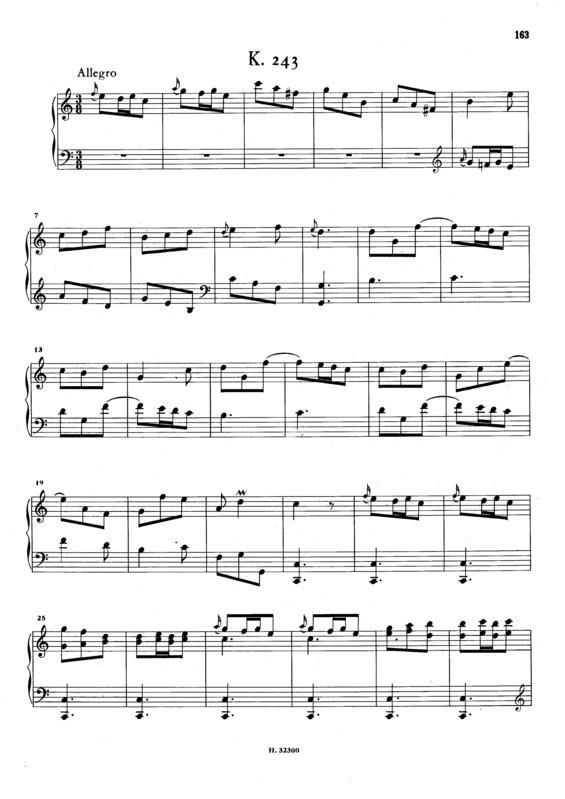 Partitura da música Keyboard Sonata In C Major K.243