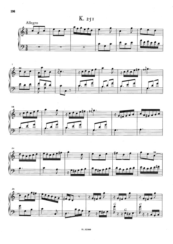 Partitura da música Keyboard Sonata In C Major K.251