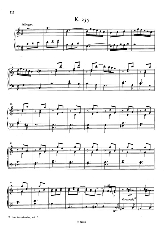 Partitura da música Keyboard Sonata In C Major K.255