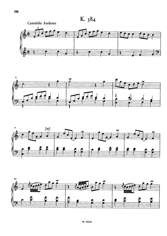 Partitura da música Keyboard Sonata In C Major K.384