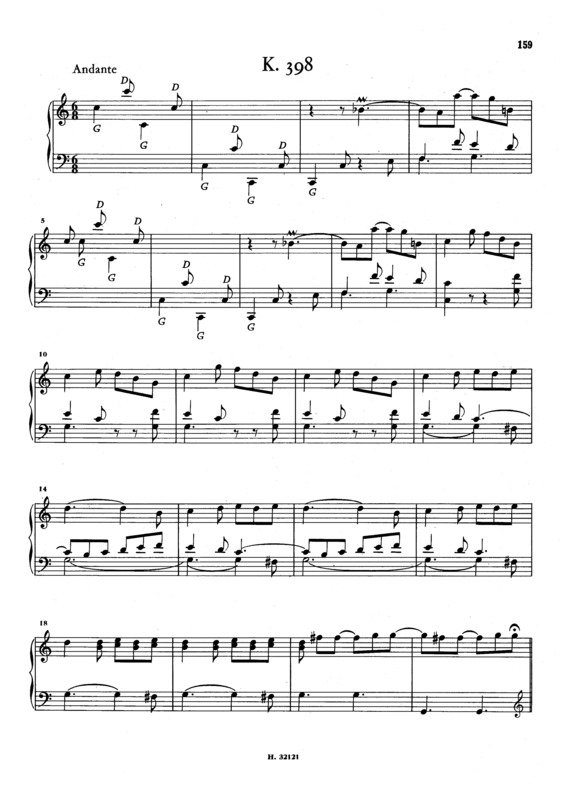 Partitura da música Keyboard Sonata In C Major K.398