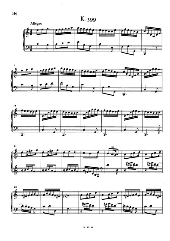 Partitura da música Keyboard Sonata In C Major K.399
