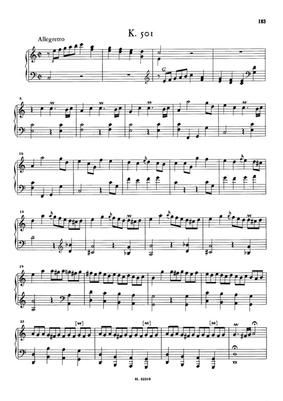 Partitura da música Keyboard Sonata In C Major K.501