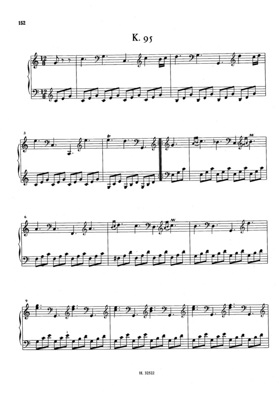Partitura da música Keyboard Sonata In C Major K.95