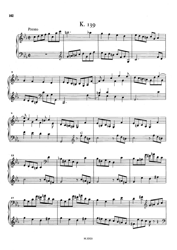 Partitura da música Keyboard Sonata In C Minor K.139