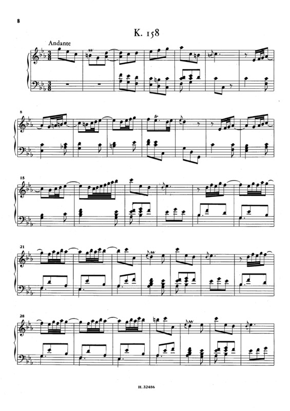 Partitura da música Keyboard Sonata In C Minor K.158