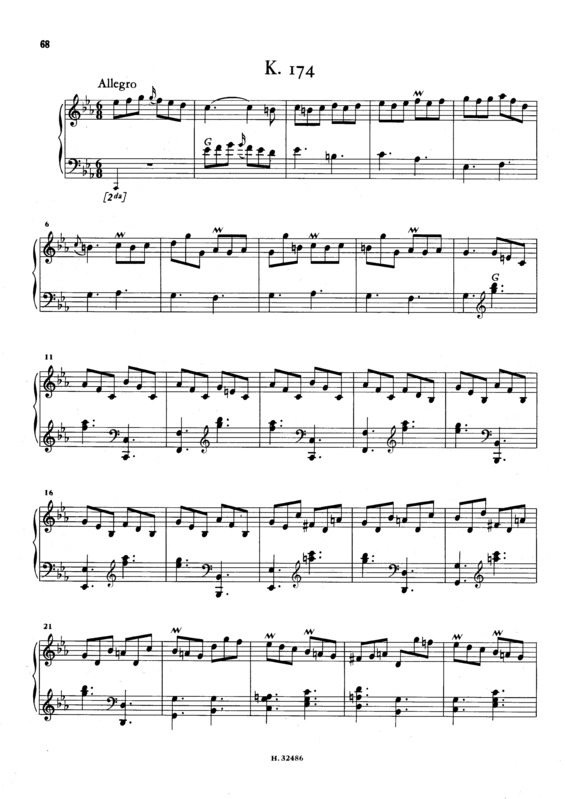 Partitura da música Keyboard Sonata In C Minor K.174