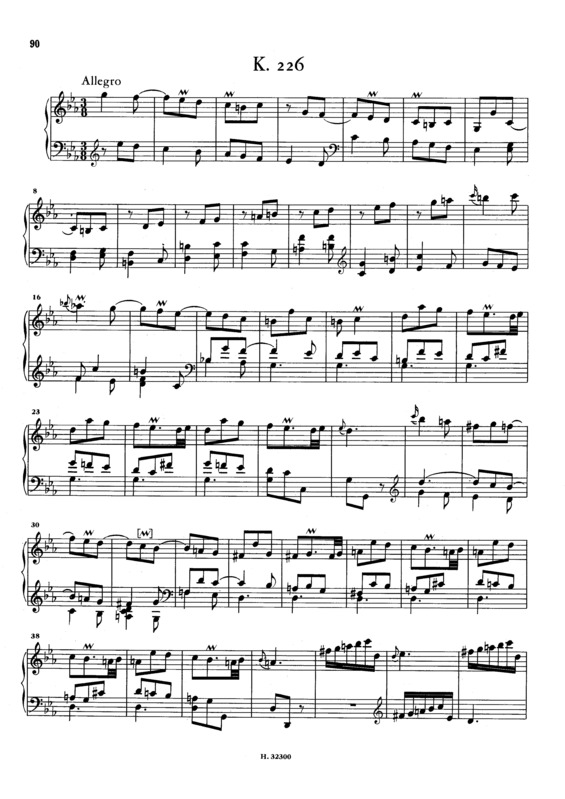 Partitura da música Keyboard Sonata In C Minor K.226