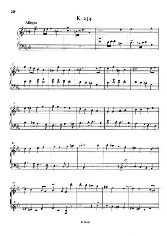 Partitura da música Keyboard Sonata In C Minor K.254