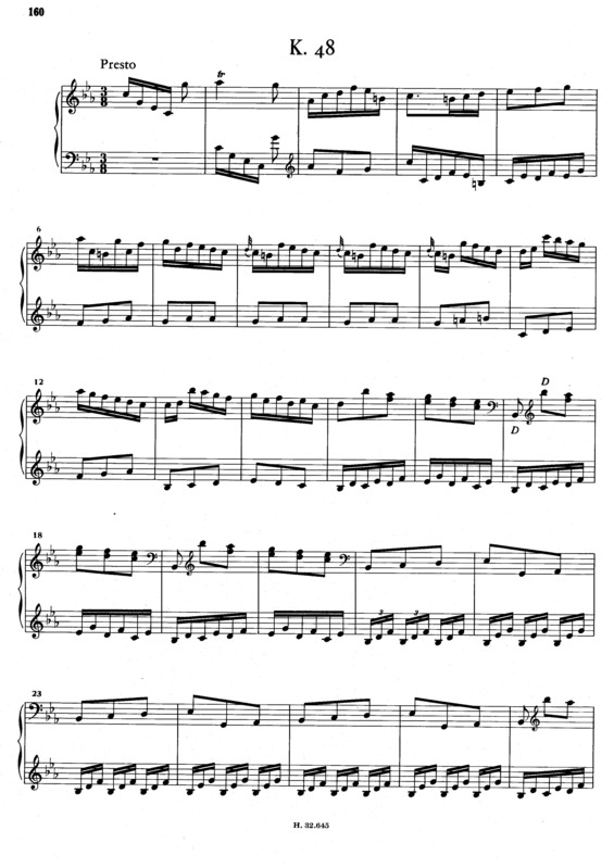 Partitura da música Keyboard Sonata In C Minor K.48