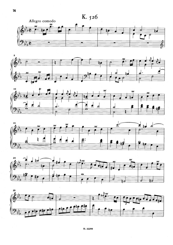 Partitura da música Keyboard Sonata In C Minor K.526