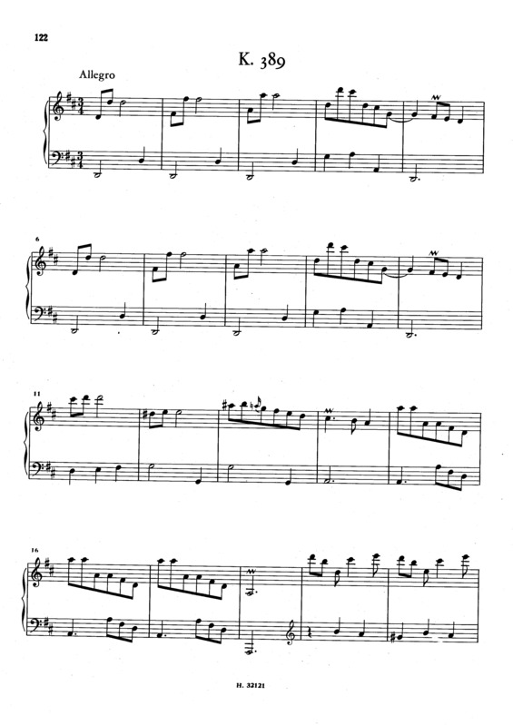 Partitura da música Keyboard Sonata In D Major K.389
