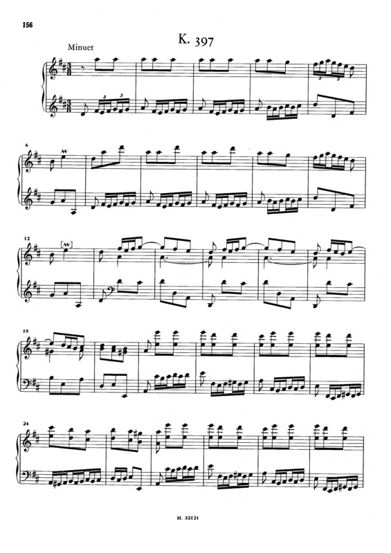 Partitura da música Keyboard Sonata In D Major K.397