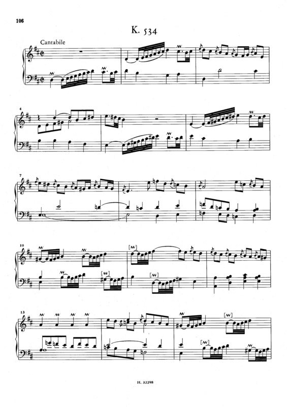 Partitura da música Keyboard Sonata In D Major K.534