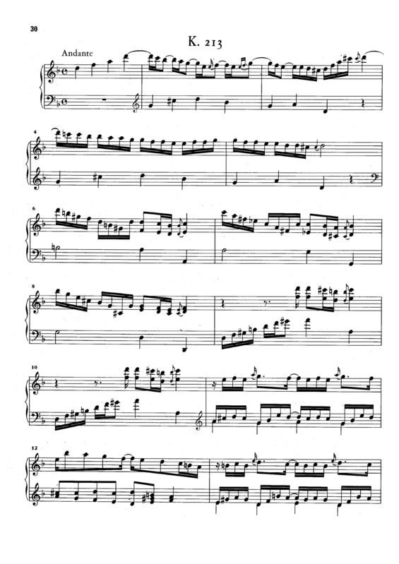 Partitura da música Keyboard Sonata In D Minor K.213