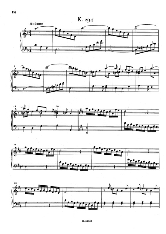 Partitura da música Keyboard Sonata In D Minor K.294