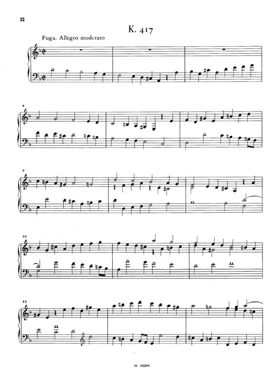 Partitura da música Keyboard Sonata In D Minor K.417