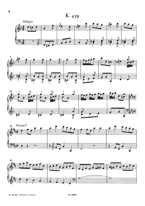Partitura da música Keyboard Sonata In D Minor K.459