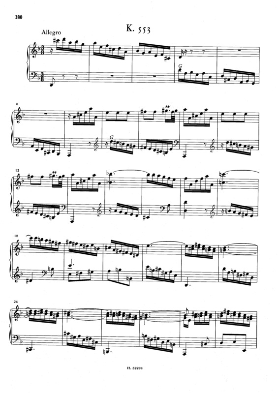 Partitura da música Keyboard Sonata In D Minor K.553