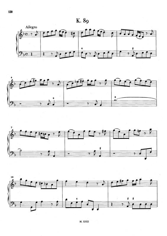 Partitura da música Keyboard Sonata In D Minor K.89