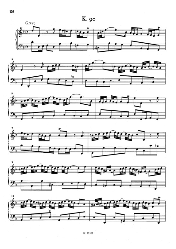 Partitura da música Keyboard Sonata In D Minor K.90