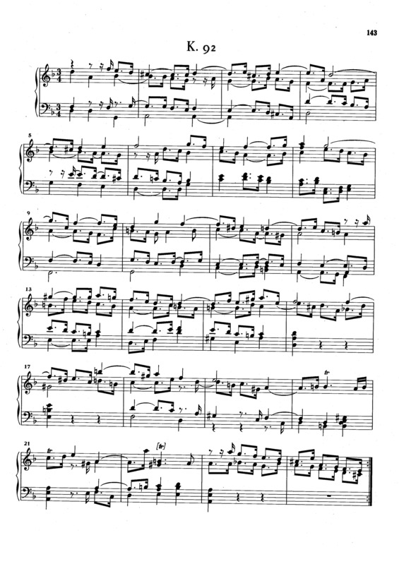 Partitura da música Keyboard Sonata In D Minor K.92
