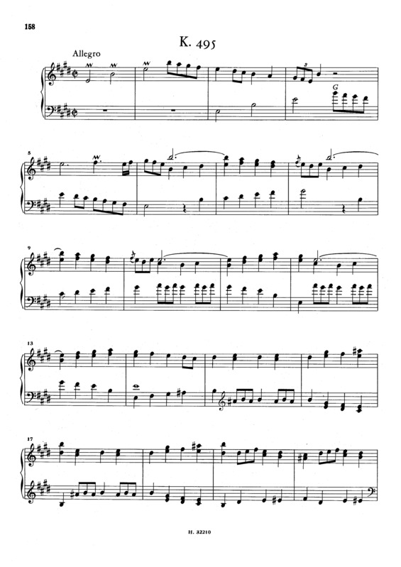 Partitura da música Keyboard Sonata In E Major K.495