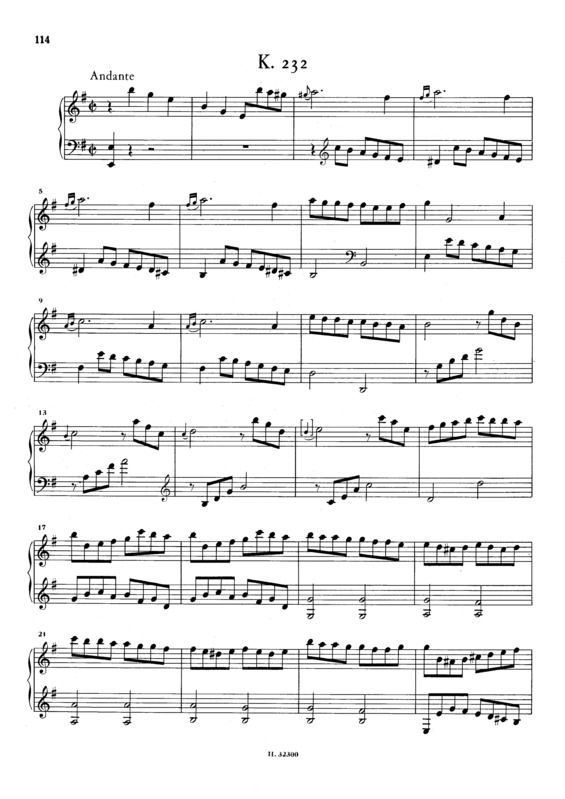 Partitura da música Keyboard Sonata In E Minor K.232