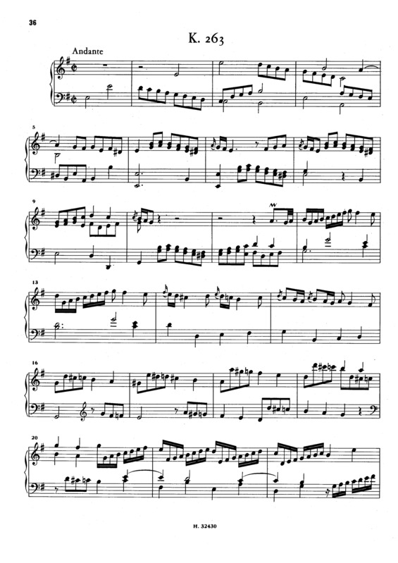 Partitura da música Keyboard Sonata In E Minor K.263