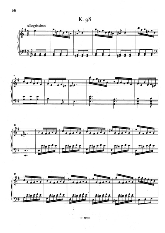 Partitura da música Keyboard Sonata In E Minor K.98