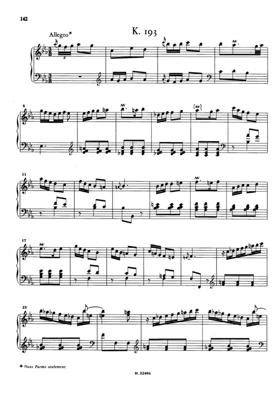 Partitura da música Keyboard Sonata In Eb Major K.193