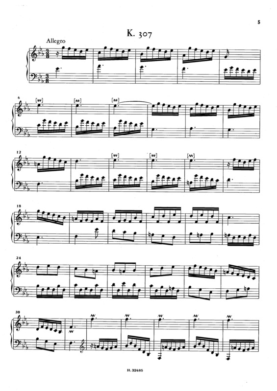 Partitura da música Keyboard Sonata In Eb Major K.307