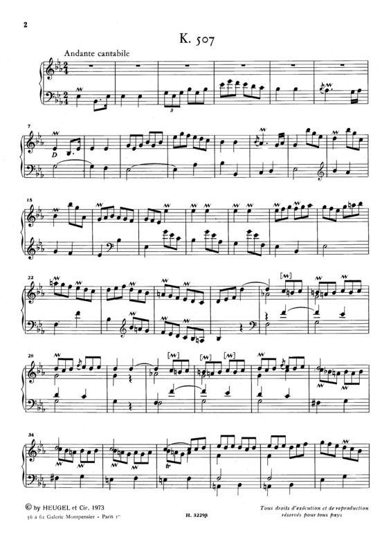Partitura da música Keyboard Sonata In Eb Major K.507