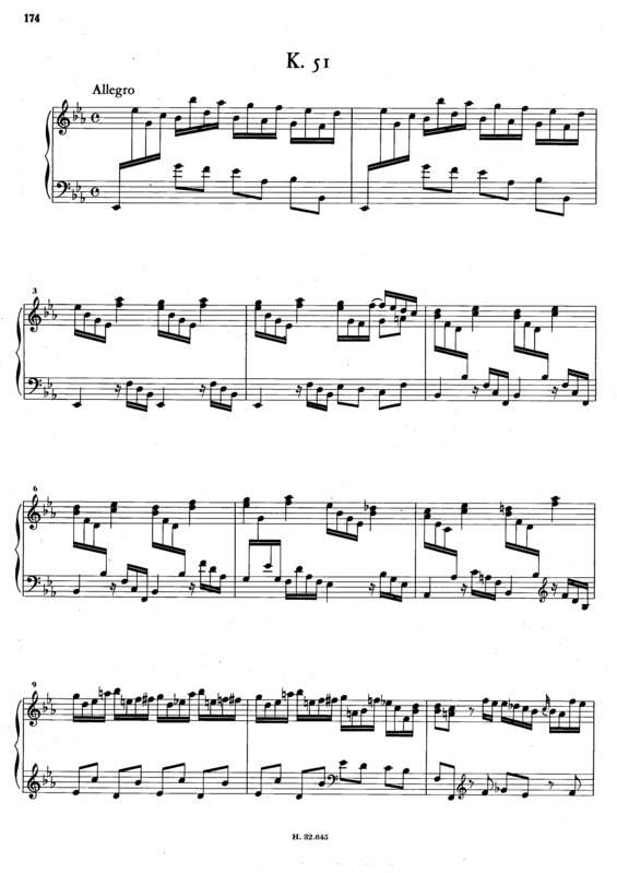 Partitura da música Keyboard Sonata In Eb Major K.51