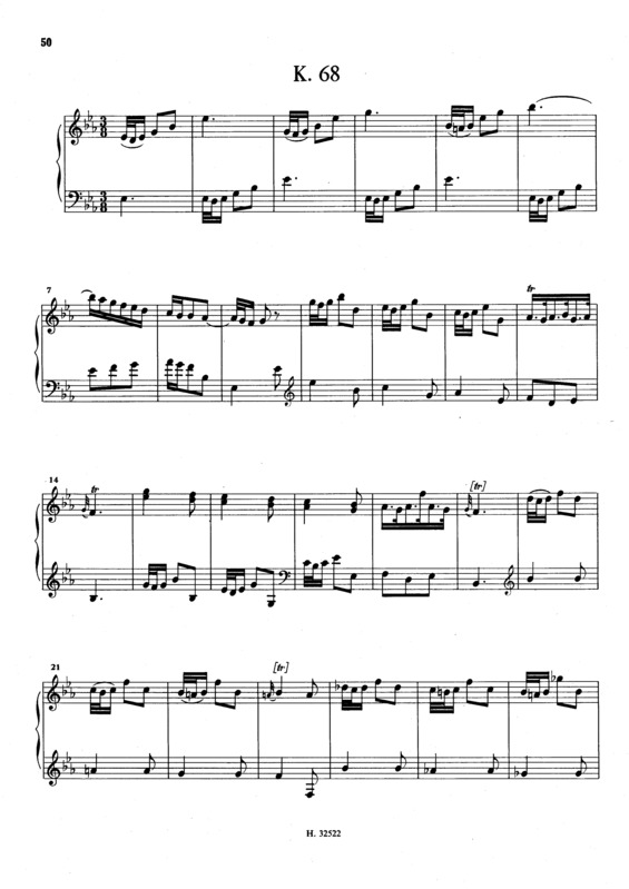 Partitura da música Keyboard Sonata In Eb Major K.68