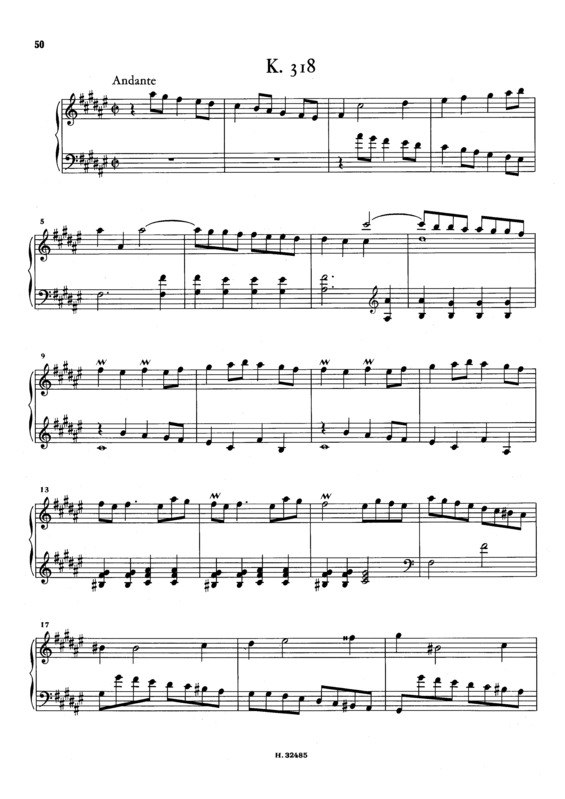 Partitura da música Keyboard Sonata In F# Major K.318